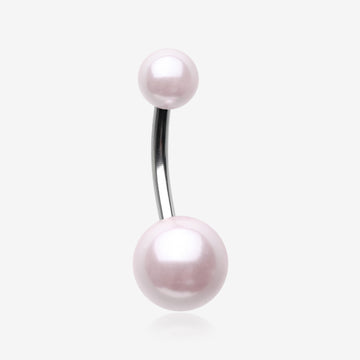 Pearlescent Luster Basic Belly Button Ring-Pink